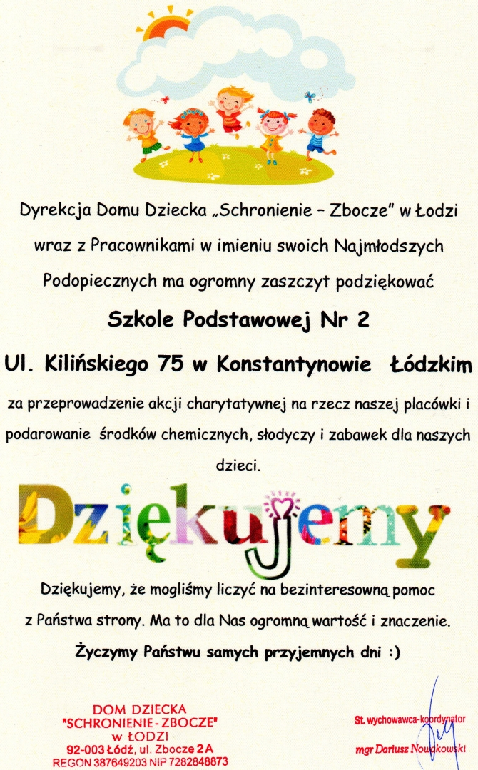 dd podziekowanie